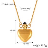 Acero Titanio Chapados en oro de 18k Elegante Estilo Simple Enchapado Forma De Corazón Collar Colgante sku image 2