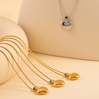 Acero Titanio Chapados en oro de 18k Elegante Estilo Simple Enchapado Forma De Corazón Collar Colgante main image 7