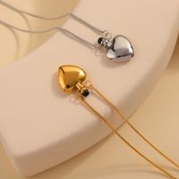 Titanium Steel 18K Gold Plated Elegant Simple Style Plating Heart Shape Pendant Necklace main image 5