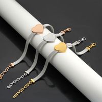 304 Stainless Steel 18K Gold Plated Simple Style Heart Shape Bracelets main image 8