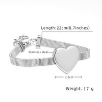 304 Stainless Steel 18K Gold Plated Simple Style Heart Shape Bracelets main image 2