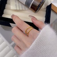 Sterling Silver Casual Plating Geometric Open Rings main image 8