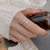 Sterling Silver Casual Plating Geometric Open Rings main image 6