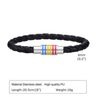 Simple Style Colorful 304 Stainless Steel Pu Leather Epoxy LGBT Pride Month Unisex Bangle sku image 1