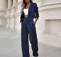 Ferien Täglich Frau Einfacher Stil Streifen Polyester Hosen-Sets Hosen-Sets sku image 2