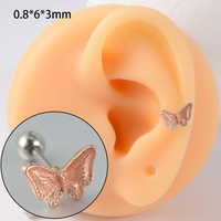 Simple Style Butterfly Stainless Steel Ear Studs Stainless Steel Earrings 1 Piece sku image 4