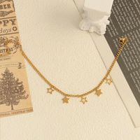 Beach Simple Style Star 304 Stainless Steel Inlay Shell 18K Gold Plated Women's Anklet main image 1