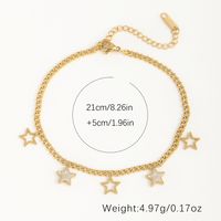 Beach Simple Style Star 304 Stainless Steel Inlay Shell 18K Gold Plated Women's Anklet main image 2