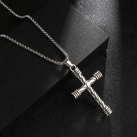 Hip-Hop Cross 201 Stainless Steel Zinc Alloy Polishing Men's Necklace sku image 1