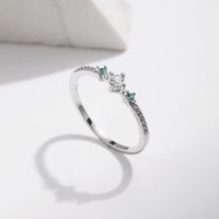 Sterling Silver Silver Plated Elegant Simple Style Inlay Geometric Zircon Rings main image 1