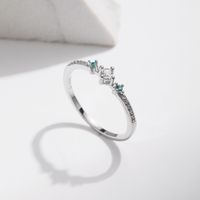 Sterling Silver Silver Plated Elegant Simple Style Inlay Geometric Zircon Rings main image 2
