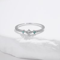 Sterling Silver Silver Plated Elegant Simple Style Inlay Geometric Zircon Rings main image 5