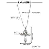 Hip Hop Crâne Traverser Acier Inoxydable 201 Alliage De Zinc Polissage Hommes Collier main image 2