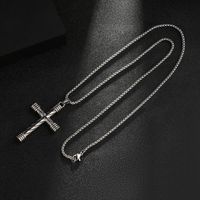 Hip-Hop Cross 201 Stainless Steel Zinc Alloy Polishing Men's Necklace main image 4