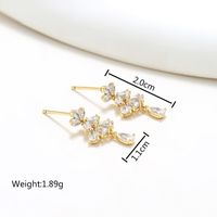 1 Pair Cute Sweet Geometric Bee Bow Knot Inlay Copper Zircon 18K Gold Plated Ear Studs main image 5
