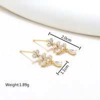 1 Paire Mignon Sucré Géométrique Abeille Noeud D'Arc Incruster Le Cuivre Zircon Plaqué Or 18K Boucles D'Oreilles main image 5