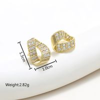 1 Pair Cute Sweet Geometric Bee Bow Knot Inlay Copper Zircon 18K Gold Plated Ear Studs main image 2