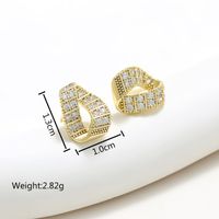 1 Paire Mignon Sucré Géométrique Abeille Noeud D'Arc Incruster Le Cuivre Zircon Plaqué Or 18K Boucles D'Oreilles main image 2