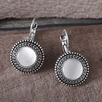 1 Pair Ethnic Style Bohemian Geometric Inlay Alloy Artificial Gemstones Silver Plated Drop Earrings main image 4