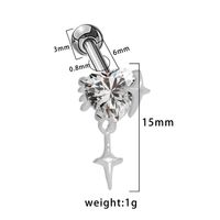 1 Piece Ear Cartilage Rings & Studs Sexy Heart Shape Floral Butterfly Glass Titanium Steel Copper Inlay Rhinestones Zircon White Gold Plated Gold Plated sku image 4