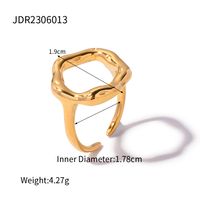 304 Stainless Steel 18K Gold Plated Simple Style Classic Style Plating Flower Rings main image 3
