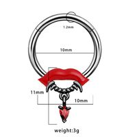 1 Piece Belly Rings Exaggerated Funny Lips Alloy Titanium Steel Copper Plating Inlay Rhinestones Glass White Gold Plated sku image 13