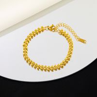 Titanium Steel 18K Gold Plated Simple Style Commute Round Heart Shape Titanium Steel Bracelets main image 7