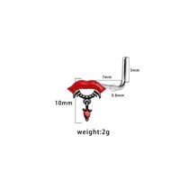 1 Piece Belly Rings Exaggerated Funny Lips Alloy Titanium Steel Copper Plating Inlay Rhinestones Glass White Gold Plated sku image 3