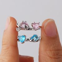 Copper 18K Gold Plated White Gold Plated Simple Style Plating Inlay Sea Fish Artificial Gemstones Artificial Rhinestones Open Rings main image 4