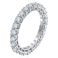 Sterling Silver Elegant Sweet Inlay Geometric Zircon Rings main image 5