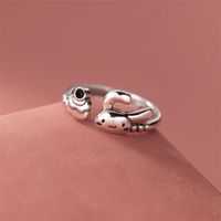 Copper Silver Plated Cute Sweet Rabbit Open Rings main image 4