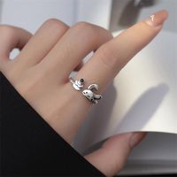 Copper Silver Plated Cute Sweet Rabbit Open Rings main image 3