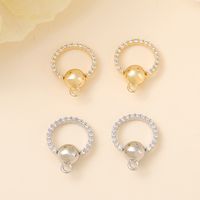 1 Piece 15 * 11mm Copper Zircon 18K Gold Plated White Gold Plated Round Polished Pendant main image 4