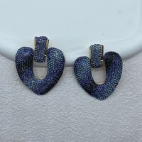 Casual Elegant Leaf Heart Shape Alloy Rhinestones Women's Drop Earrings 1 Pair sku image 5