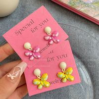 Spring And Summer Dopamine Spot Butterfly Earrings Female Silver Needle Sweet Super Fairy Exquisite Niche Pink Cute Princess Earrings main image 1