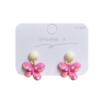 Spring And Summer Dopamine Spot Butterfly Earrings Female Silver Needle Sweet Super Fairy Exquisite Niche Pink Cute Princess Earrings main image 3