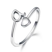 Sterling Silver Casual Classic Style Letter Open Rings sku image 1