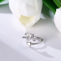 Sterling Silver Casual Classic Style Letter Open Rings main image 4