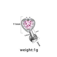 1 Piece Ear Cartilage Rings & Studs Sexy Heart Shape Floral Butterfly Glass Titanium Steel Copper Inlay Rhinestones Zircon White Gold Plated Gold Plated sku image 6