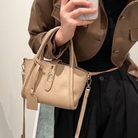 Women's Small Autumn&Winter Pu Leather Solid Color Vintage Style Lock Clasp Bucket Bag main image 1