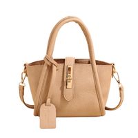 Women's Small Autumn&Winter Pu Leather Solid Color Vintage Style Lock Clasp Bucket Bag sku image 4