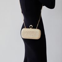Gold Silver Champagne Pu Leather Solid Color Sequins Clutch Evening Bag main image 4