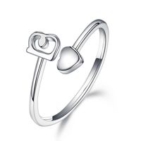 Sterling Silver Casual Classic Style Letter Open Rings sku image 2