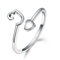Sterling Silver Casual Classic Style Letter Open Rings sku image 9