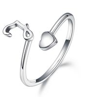 Sterling Silver Casual Classic Style Letter Open Rings sku image 10