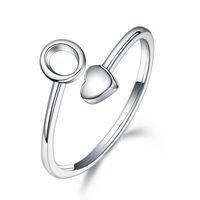 Sterling Silver Casual Classic Style Letter Open Rings sku image 15
