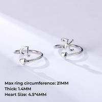 Sterling Silver Casual Classic Style Letter Open Rings main image 2