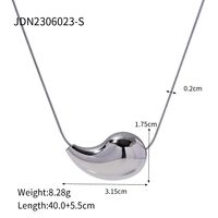 304 Stainless Steel 18K Gold Plated Simple Style Classic Style Plating Water Droplets Pendant Necklace sku image 1