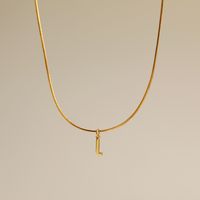 Großhandel Einfacher Stil Pendeln Buchstabe Kupfer 18 Karat Vergoldet Halskette Mit Anhänger main image 4