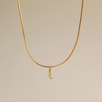 Wholesale Simple Style Commute Letter Copper 18K Gold Plated Pendant Necklace sku image 9